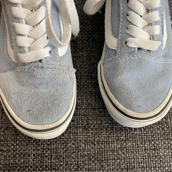 Vans Kids Old Skool V Core Lace Up Sneakers Size 11.5, Dusty Blue, Suede Details - Picture 11 of 12